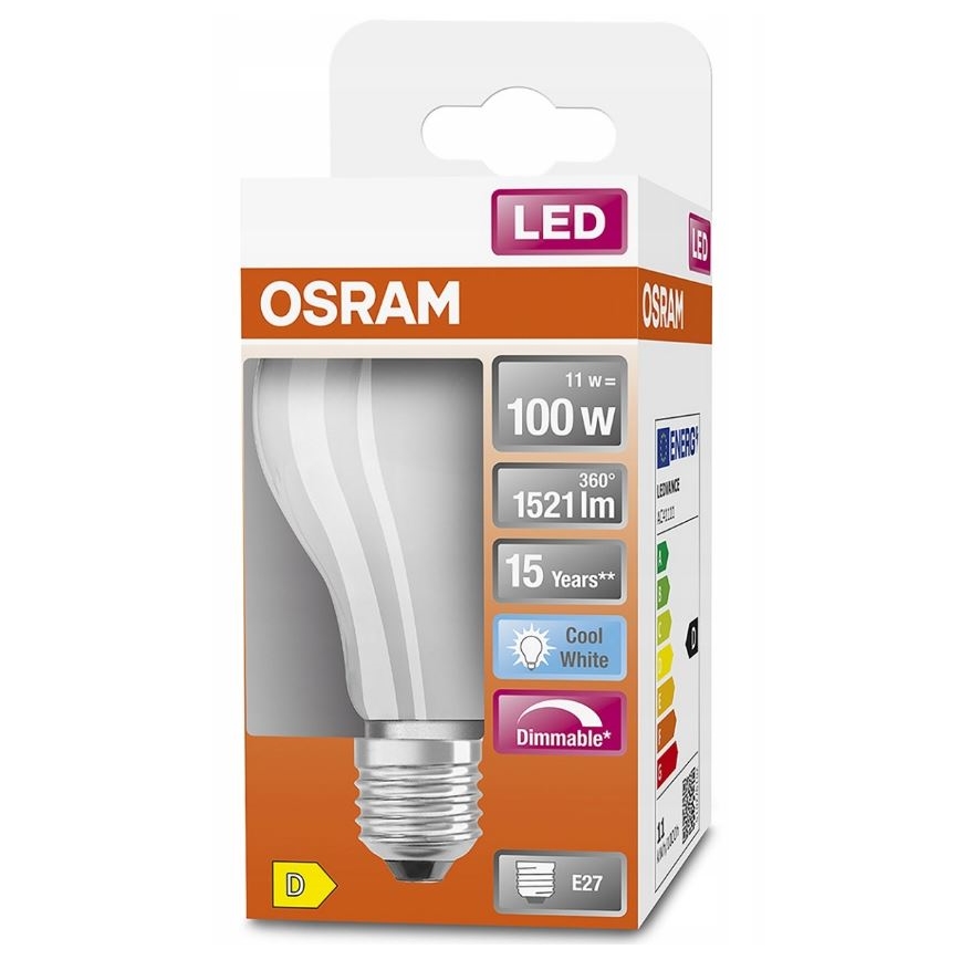LED-pære dæmpbar RETROFIT A60 E27/11W/230V 4000K - Osram