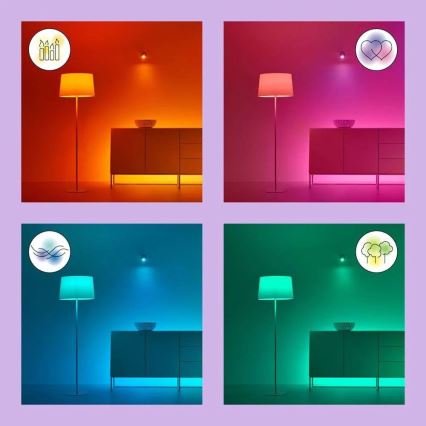 LED-pære dæmpbar RGB-farver A60 E27/8,5W/230V 2200-6500K Wi-Fi - WiZ