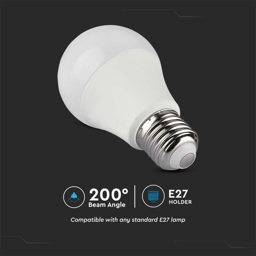 LED-pære dæmpbar RGB-farver A60 E27/8,5W/230V 4000K + fjernbetjening