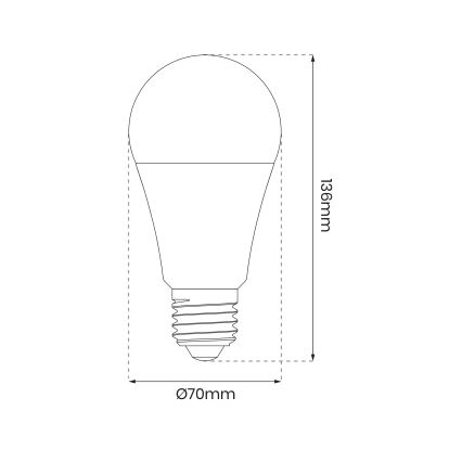 LED-pære dæmpbar RGB-farver A70 E27/11W/230V 2700-6500K Wi-Fi Tuya