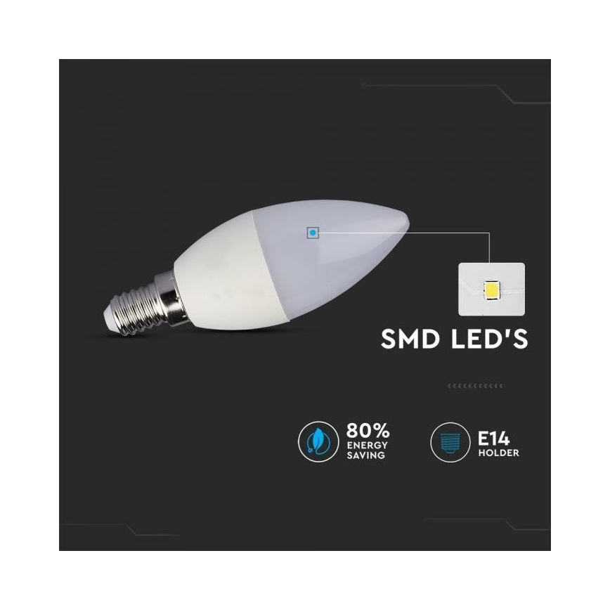 LED-pære dæmpbar RGB-farver E14/3,5W/230V 6400K + fjernbetjening