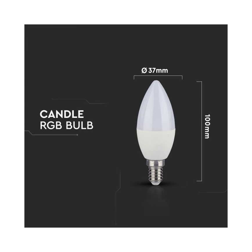 LED-pære dæmpbar RGB-farver E14/3,5W/230V 6400K + fjernbetjening
