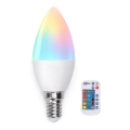 LED-pære dæmpbar RGB-farver E14/4,8W/230V 3000K + fjernbetjening - Aigostar