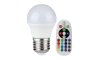 LED-pære dæmpbar RGB-farver E27/3,5W/230V 3000K + fjernbetjening