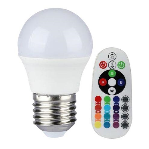 LED-pære dæmpbar RGB-farver E27/3,5W/230V 6400K + fjernbetjening