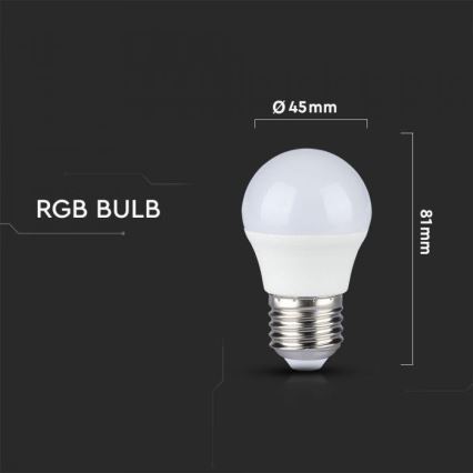 LED-pære dæmpbar RGB-farver E27/3,5W/230V 6400K + fjernbetjening