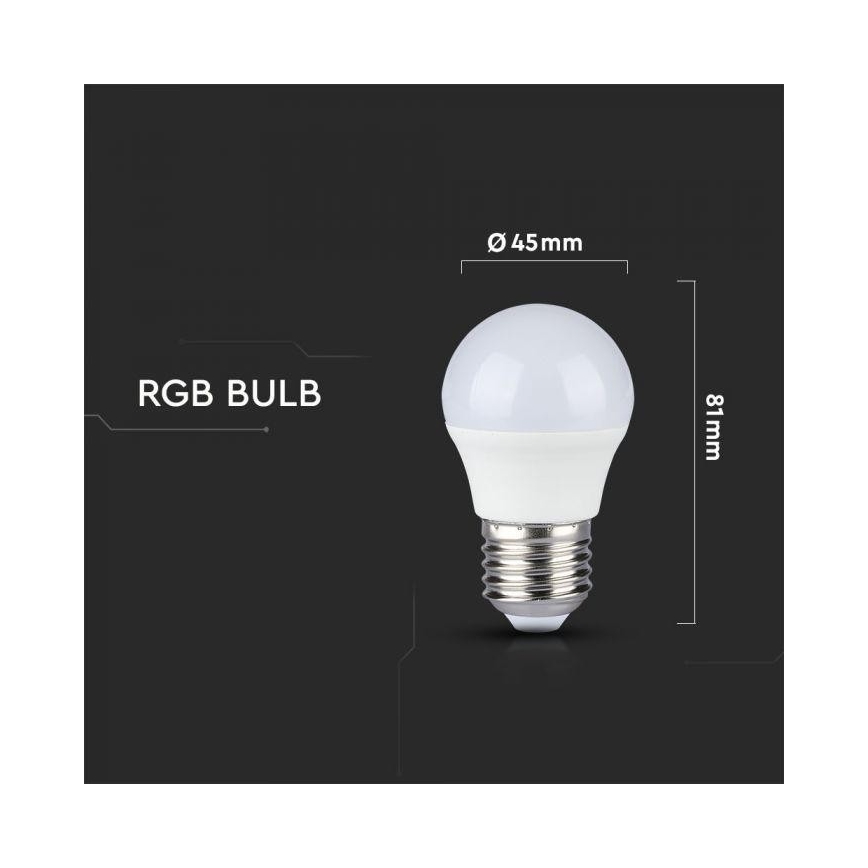LED-pære dæmpbar RGB-farver E27/3,5W/230V 6400K + fjernbetjening