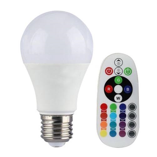 LED-pære dæmpbar RGB-farver E27/6W/230V 2700K + fjernbetjening