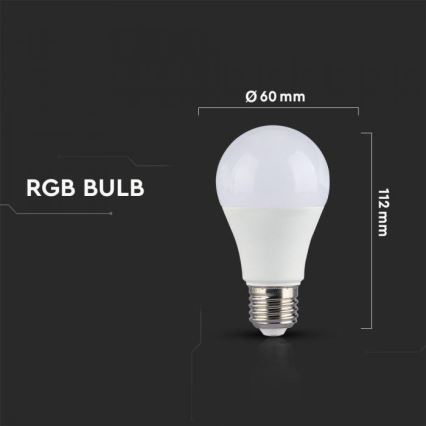 LED-pære dæmpbar RGB-farver E27/6W/230V 2700K + fjernbetjening