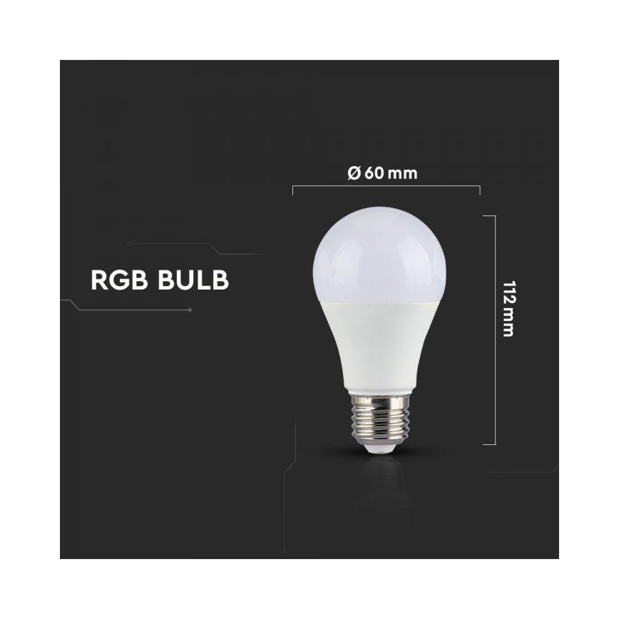 LED-pære dæmpbar RGB-farver E27/6W/230V 2700K + fjernbetjening