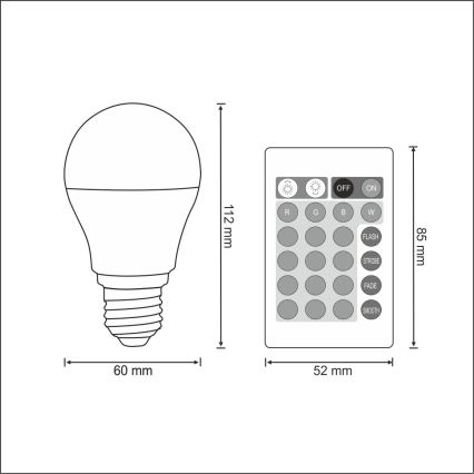 LED-pære dæmpbar RGB-farver E27/6W/230V 3000K