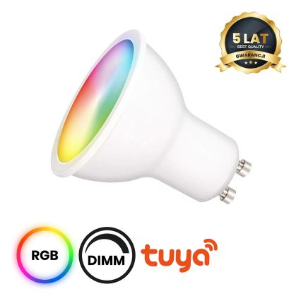 LED-pære dæmpbar RGB-farver GU10/5W/230V 2700-6500K Wi-Fi Tuya