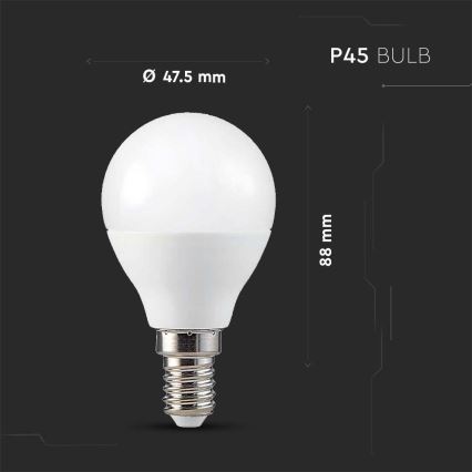 LED-pære dæmpbar RGB-farver P45 E14/4,8W/230V 3000K + fjernbetjening