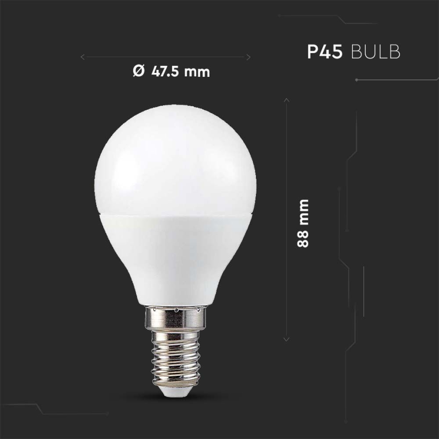 LED-pære dæmpbar RGB-farver P45 E14/4,8W/230V 3000K + fjernbetjening