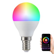 LED-pære dæmpbar RGB G45 E14/5,5W/230V 3000-6500K Wi-Fi Tuya