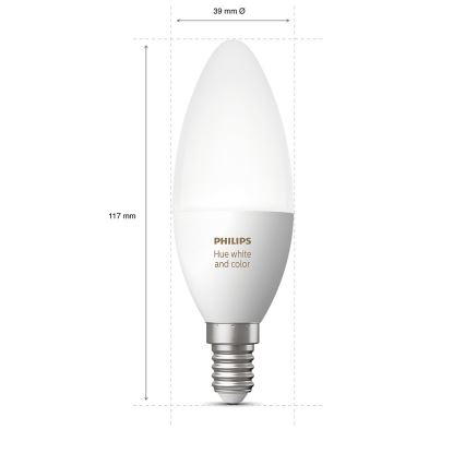 LED-pære dæmpbar RGB Philips Hue White And Color Ambience E14/6W/230V 2200-6500K