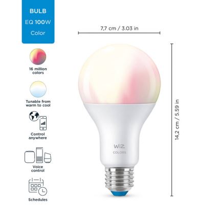 LED-pære dæmpbar RGBW-farver A67 E27/13W/230V 2200-6500K CRI 90 Wi-Fi -WiZ