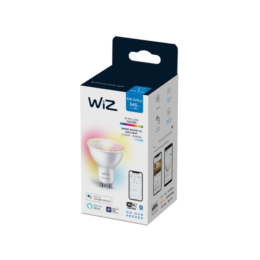 LED-pære dæmpbar RGBW-farver PAR16 GU10/4,7W/230V 2200-6500K CRI 90 Wi-Fi - WiZ