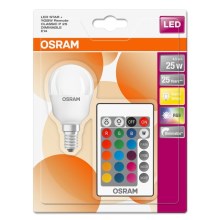 LED-pære dæmpbar RGBW-farver RETROFIT E14/4,5W/230V 2700K + fjernbetjening - Osram