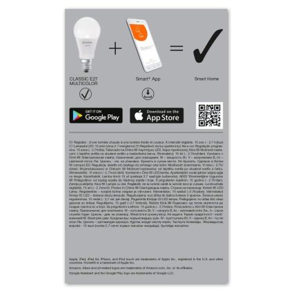LED-pære dæmpbar RGBW-farver SMART+ E27/9W/230V 2700K-6500K Wi-Fi - Ledvance