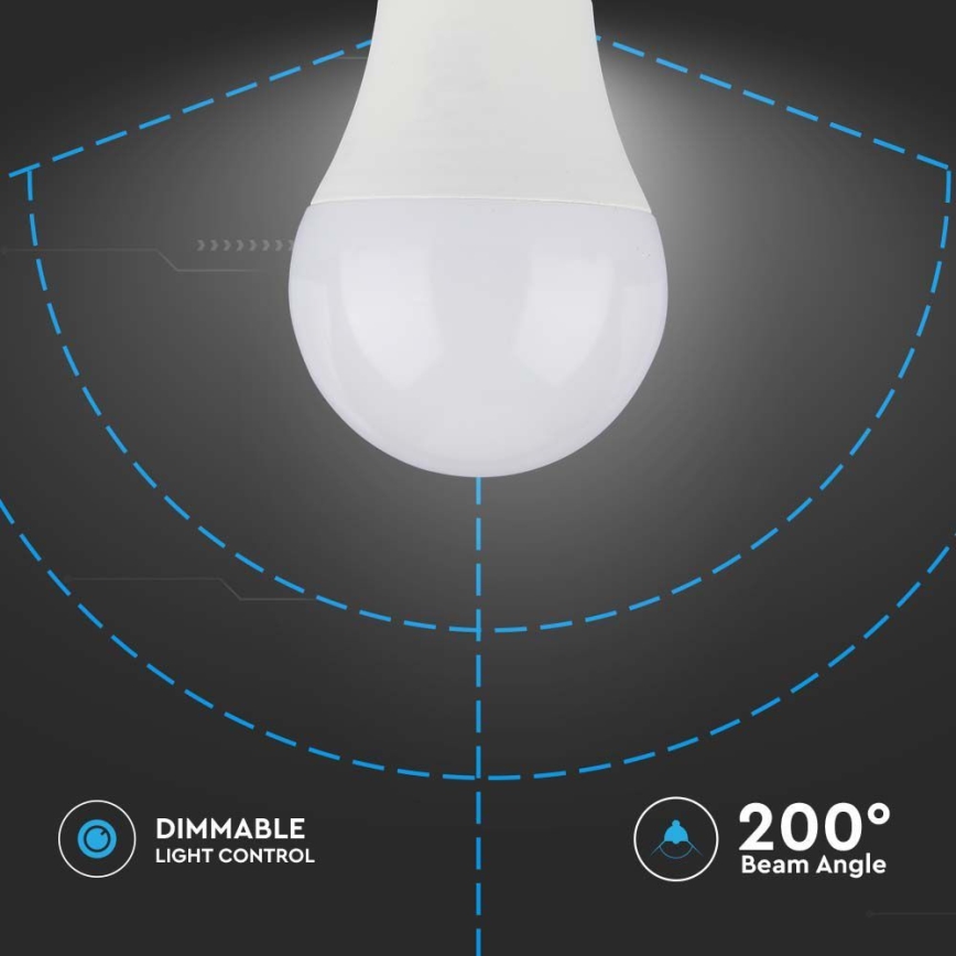 LED-pære dæmpbar SAMSUNG CHIP A60 E27/11W/230V 3000K
