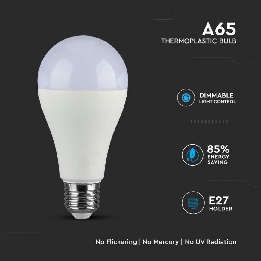 LED-pære dæmpbar SAMSUNG CHIP A65 E27/17W/230V 4000K