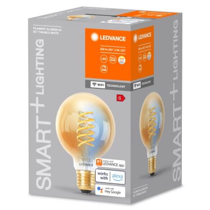 LED-pære dæmpbar SMART+ FILAMENT GLOBE G80 E27/8W/230V 2200-5000K Wi-Fi - Ledvance