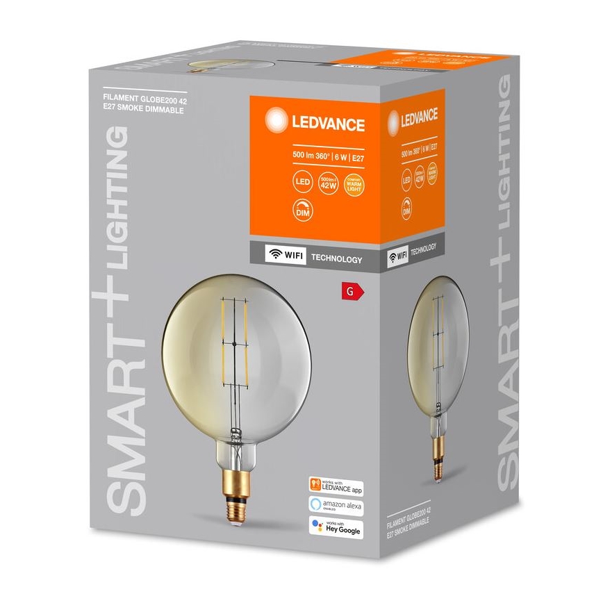 LED-pære dæmpbar SMART+ GLOBE G200 E27/6W/230V 2500K Wi-Fi - Ledvance