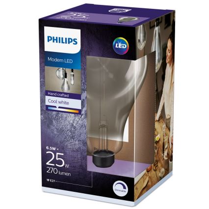 LED-pære dæmpbar SMOKY VINTAGE Philips A160 E27/6,5W/230V 4000K