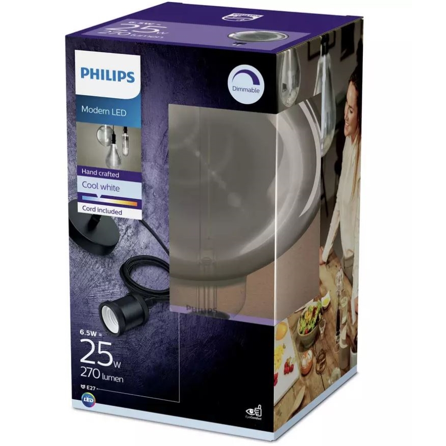LED-pære dæmpbar SMOKY VINTAGE Philips E27/6,5W/230V 4000K