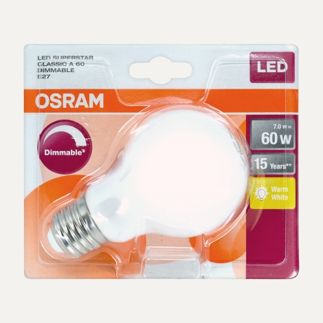 LED-pære dæmpbar SUPERSTAR E27/7W/230V 2700K - Osram