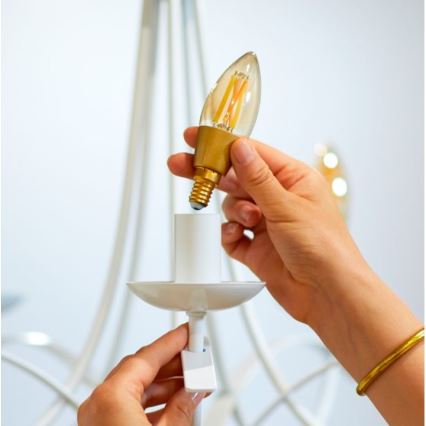 LED-pære dæmpbar VINTAGE FILAMENT C35 E14/4,9W/230V 2000-5000K CRI 90 Wi-Fi - WiZ