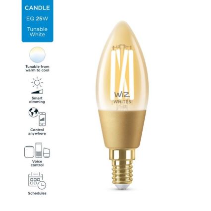 LED-pære dæmpbar VINTAGE FILAMENT C35 E14/4,9W/230V 2000-5000K CRI 90 Wi-Fi - WiZ