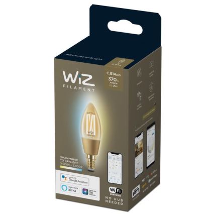 LED-pære dæmpbar VINTAGE FILAMENT C35 E14/4,9W/230V 2000-5000K CRI 90 Wi-Fi - WiZ