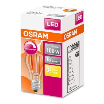 LED-pære dæmpbar VINTAGE E27/12W/230V 2700K - Osram