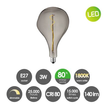 LED-pære dæmpbar VINTAGE EDISON E27/3W/230V 1800K