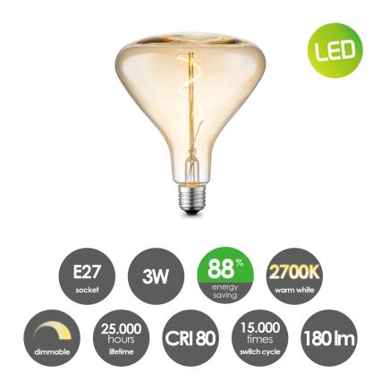 LED-pære dæmpbar VINTAGE EDISON E27/3W/230V 2700K