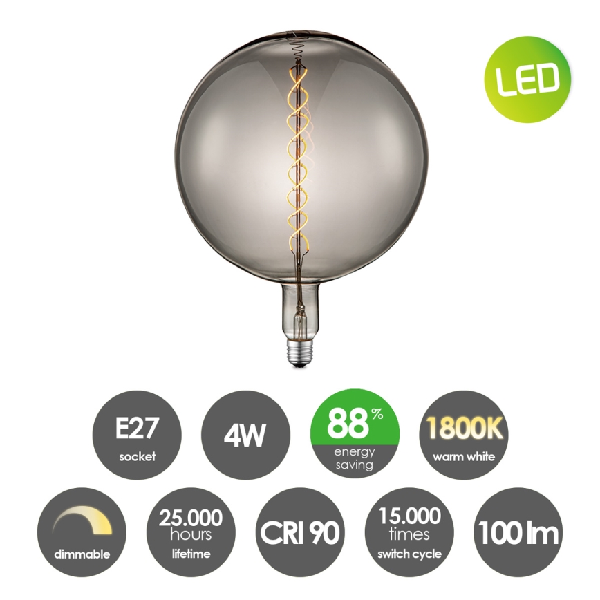 LED-pære dæmpbar VINTAGE EDISON E27/4W/230V 1800K CRI 90