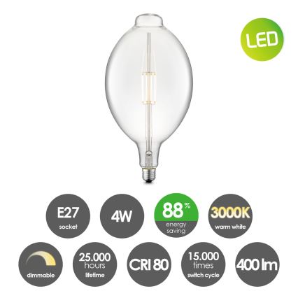 LED-pære dæmpbar VINTAGE EDISON E27/4W/230V 3000K