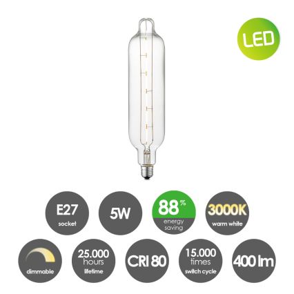 LED-pære dæmpbar VINTAGE EDISON E27/5W/230V 3000K