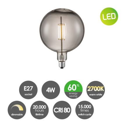 LED-pære dæmpbar VINTAGE EDISON G180 E27/4W/230V 2700K