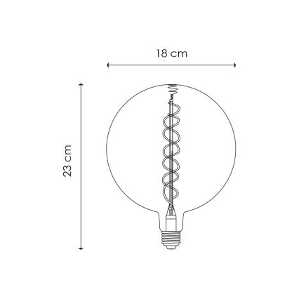 LED-pære dæmpbar VINTAGE EDISON G180 E27/6W/230V 1800K