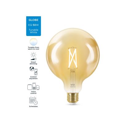 LED-pære dæmpbar VINTAGE FILAMENT G125 E27/6,7W/230V 2000-5000K CRI 90 Wi-Fi - WiZ