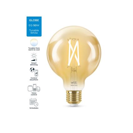 LED-pære dæmpbar VINTAGE FILAMENT G95 E27/6,7W/230V 2000-5000K CRI 90 Wi-Fi - WiZ