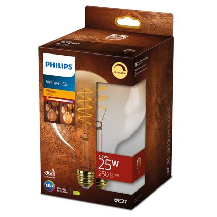 LED-pære dæmpbar VINTAGE Philips G120 E27/4,5W/230V 1800K