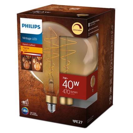 LED-pære dæmpbar VINTAGE Philips G200 E27/7W/230V 2000K