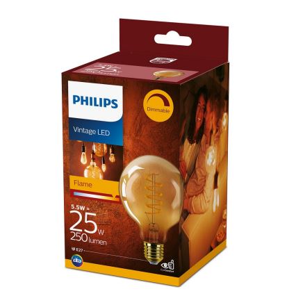 LED-pære dæmpbar VINTAGE Philips G93 E27/4W/230V 1800K