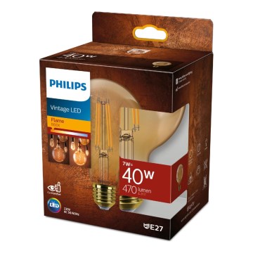 LED-pære dæmpbar VINTAGE Philips G95 E27/7W/230V 1800K