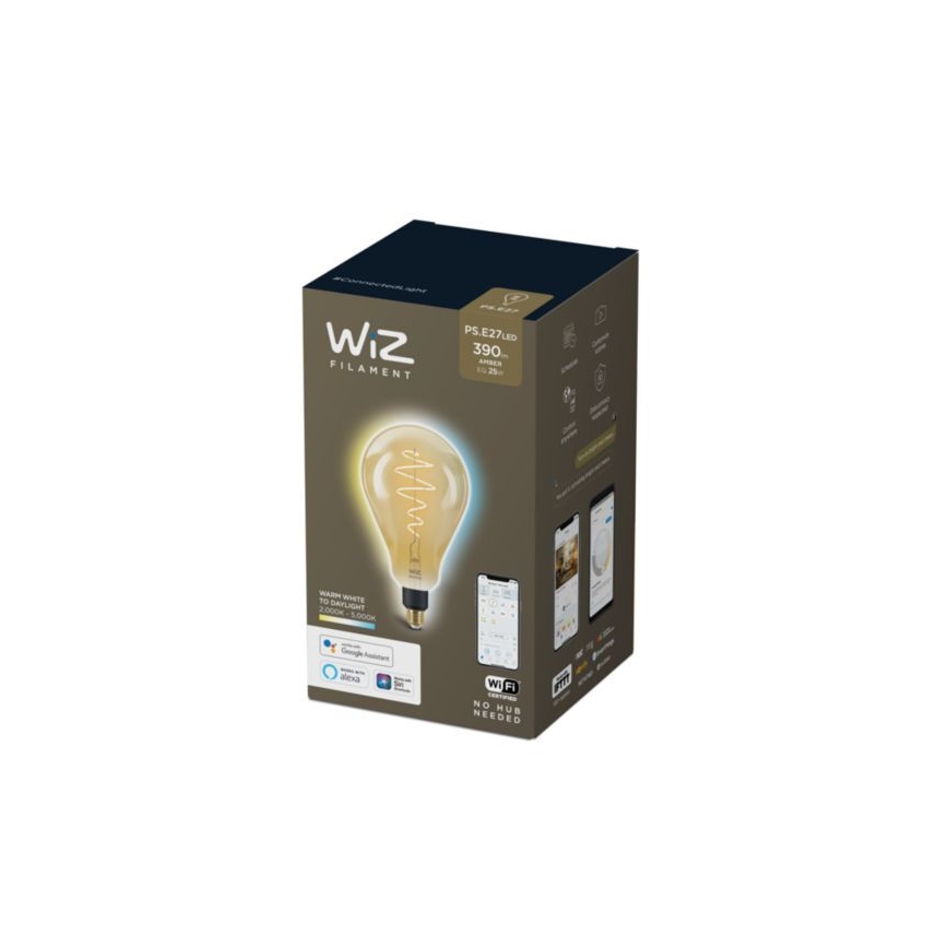 LED-pære dæmpbar VINTAGE FILAMENT PS160 E27/6,5W/230V 2000-5000K CRI 90 Wi-Fi -WiZ