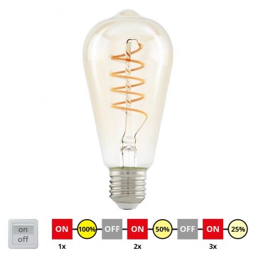 LED-pære dæmpbar VINTAGE ST64 E27/4W/230V 2200K - STEPDIMMING - Eglo 12522